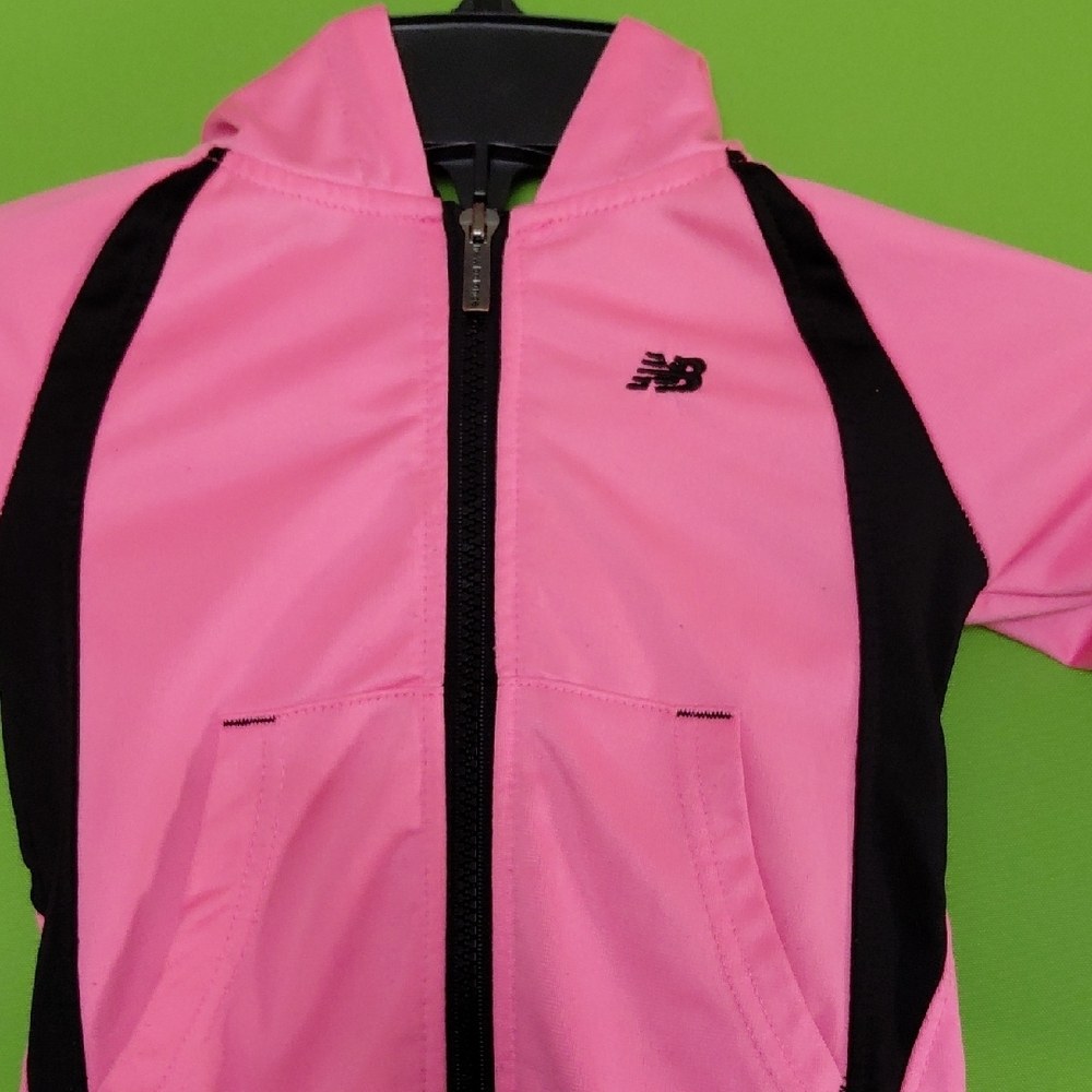 New Balance Pink and Black Zip-Up Girl's Jacket, 2T - Picture 2 of 6